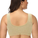 Front Closure Cotton Bras Women Comfortable Wire Free Bra Soft Camisole Middle Age Women Underwear Large Bust 48BC 50BC 52BC Cup