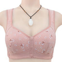 Front Closure Cotton Bras Women Comfortable Wire Free Bra Soft Camisole Middle Age Women Underwear Large Bust 48BC 50BC 52BC Cup