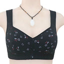 Front Closure Cotton Bras Women Comfortable Wire Free Bra Soft Camisole Middle Age Women Underwear Large Bust 48BC 50BC 52BC Cup