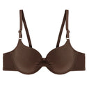 Sexy Women Cotton Gathered Bra Deep V Underwire Ladied  Brassiere Push Up Lingerie Solid Bras Backless Intimate Underwear