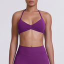 Sexy Neck Strap Bra for Woman Summer Breathable Backless Yoga Bra Women Fitness Solid Color Yoga Sports Bra Workout Top