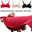8CM Thick Padded Push Up Bra for Small Chest Seamless Wireless Comfort T-Shirt Bra Natural Lingerie with Adjustable Straps