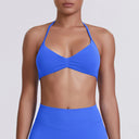Sexy Neck Strap Bra for Woman Summer Breathable Backless Yoga Bra Women Fitness Solid Color Yoga Sports Bra Workout Top