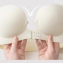 Front Closure Strapless Bras For Women Seamless Push Up Brassiere Thick Soft Underwear Solid Color Adjustable Invisible Lingerie