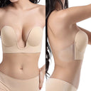 Strapless U Shaped Invisible Adhesive Plunge Silicone Bra Reusable Strapless Backless Breast Lifting Push Up Dress Underwear