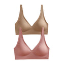 2Pcs/Set Seamless Bras For Women Wireless Underwear Push Up Bralette Soft Padded Deep V Sexy Lingerie Sleepwear Intimates S-3XL