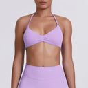 Sexy Neck Strap Bra for Woman Summer Breathable Backless Yoga Bra Women Fitness Solid Color Yoga Sports Bra Workout Top