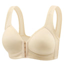 Women's Bra Pure Cotton Front Button Bra Anti Sagging No Steel Ring Comfortable Fabric Middle-aged Elderly Mothers' Underwear