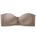 Wireless Strapless Bra Women Double Front Buckle 6Point AntiSlip 3Level 3D Molded Petal Deep V Seamless Multiway Pushup Bra 1PC