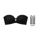Front Closure Strapless Bras For Women Seamless Push Up Brassiere Thick Soft Underwear Solid Color Adjustable Invisible Lingerie