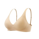 SUJIIN Push Up Seamless Supportive Bra for Women Wireless Deep V Plunge Thin Bras Anti-sagging 3A Antibacterial Bralettes MX074H