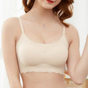 Non-wire Seamless Bras For Women Underwear Sports Ice Silk Wave Hem Comfort Bralette Sexy Lingerie Invisible T-Shirt Bra S-XXL