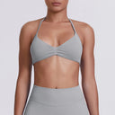 Sexy Neck Strap Bra for Woman Summer Breathable Backless Yoga Bra Women Fitness Solid Color Yoga Sports Bra Workout Top