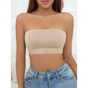 Women's Strapless No Padding Seamless Front Button Bra Comfortable Smooth Underwear