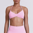 Sexy Neck Strap Bra for Woman Summer Breathable Backless Yoga Bra Women Fitness Solid Color Yoga Sports Bra Workout Top