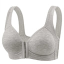 Women's Bra Pure Cotton Front Button Bra Anti Sagging No Steel Ring Comfortable Fabric Middle-aged Elderly Mothers' Underwear
