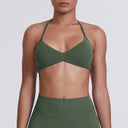 Sexy Neck Strap Bra for Woman Summer Breathable Backless Yoga Bra Women Fitness Solid Color Yoga Sports Bra Workout Top