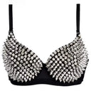 Newest Sexy Lingerie Sexy Women's Rhinestone Cover Bra Top Gold/Silver Plunge Wire Free Bralete Fashion Sequined Cover Top