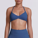 Sexy Neck Strap Bra for Woman Summer Breathable Backless Yoga Bra Women Fitness Solid Color Yoga Sports Bra Workout Top