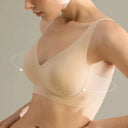 SUJIIN Sexy Seamless Wireless Bras for Women Push Up Padded Soft Support Invisible Lift V Neck Bralette Smooth Bra Female MX208