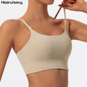 Hearuisavy Summer Ultra-Soft Fabrics Yoga Sports Bra Women Sportswear Push Up Breathable Quick Dry Gym Top Fitness Underwear