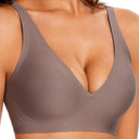 Jelly Wireless Bra Deep V Push Up Seamless T-Shirt Comfortable Plunge No Underwire Bras with Adjustable Straps Everyday Bras