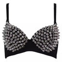 Newest Sexy Lingerie Sexy Women's Rhinestone Cover Bra Top Gold/Silver Plunge Wire Free Bralete Fashion Sequined Cover Top