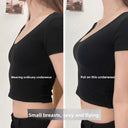 New Red Smooth Push Up Bra for Small Chest, Thickened Seamless Lift, Wireless T-Shirt Bra for A/B Cup