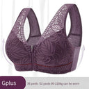 Front zipper Soft cotton cups Bra breathable women wireless underwear  lace strap tank leaves top plus size bra