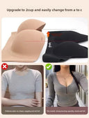 12CM Extreme Push Up Strapless Bra - No Wire, Back Support, Adhesive Sticky Bra for Lift Cleavage Non-Slip Invisible Nude Bra