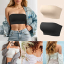 Sexy Seamless Strapless Tube Top Bra Women's Half Cup Ultra Thin Silicone Non-slip Underwear Off-the-shoulder  Dress Lingerie