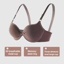 Women's Sexy Cotton Gathered Bra Deep V Underwire Ladied  Brassiere Push Up Lingerie Solid Bras Backless Intimate Underwear