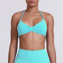 Sexy Neck Strap Bra for Woman Summer Breathable Backless Yoga Bra Women Fitness Solid Color Yoga Sports Bra Workout Top