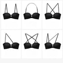 Front Closure Strapless Bras For Women Seamless Push Up Brassiere Thick Soft Underwear Solid Color Adjustable Invisible Lingerie