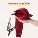 New Red Smooth Push Up Bra for Small Chest, Thickened Seamless Lift, Wireless T-Shirt Bra for A/B Cup