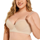 Women Full Coverage Push Up Bra Underwire Sculpting Uplift Shapewear Deep Cup T Shirt Bra Hide Back Fat Smoothing Brassiere