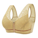 Front zipper Soft cotton cups Bra breathable women wireless underwear  lace strap tank leaves top plus size bra