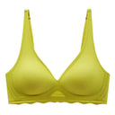 Seamless Women's Bra Small Chest Big Hollow Design Underwear Support Non-removable Semi-fixed Cup One Piece Striped Thin Bra