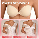 Cleavage Lift Silicone Stick-on Bra Replaceable Adhesive Sticky Bra Push Up Invisible Strapless Backless Underwear