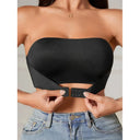 Women's Strapless No Padding Seamless Front Button Bra Comfortable Smooth Underwear