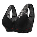 Front zipper Soft cotton cups Bra breathable women wireless underwear  lace strap tank leaves top plus size bra