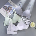 Cotton Women's AB cup Bra Underwear Wireless Gathering Comfortable V-Bra Women's Upward Push Underwear