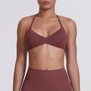 Sexy Neck Strap Bra for Woman Summer Breathable Backless Yoga Bra Women Fitness Solid Color Yoga Sports Bra Workout Top