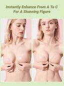 Reusable Front Button Chest Patches, Silicone Invisible Strapless Self-Adhesive Breast Women'S Underwear Accessories Bra With