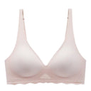 Seamless Women's Bra Small Chest Big Hollow Design Underwear Support Non-removable Semi-fixed Cup One Piece Striped Thin Bra