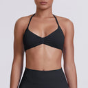 Sexy Neck Strap Bra for Woman Summer Breathable Backless Yoga Bra Women Fitness Solid Color Yoga Sports Bra Workout Top