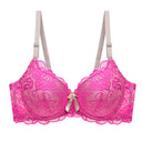 BCHRAYIUP Women's Sexy Lace Underwire Bra Lightly Padded Plunge Push up Cup Everyday Bra 34 36 38 40 42 44 A B C