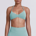 Sexy Neck Strap Bra for Woman Summer Breathable Backless Yoga Bra Women Fitness Solid Color Yoga Sports Bra Workout Top