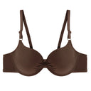 Women's Sexy Cotton Gathered Bra Deep V Underwire Ladied  Brassiere Push Up Lingerie Solid Bras Backless Intimate Underwear